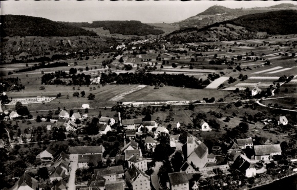 Ak Rheinheim Küssaberg Klettgau, Fliegeraufnahme