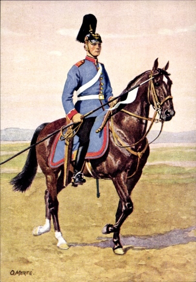 Artist Postcard Merté, Oskar, Schleswig-Holstein Dragoon Regiment No. 13