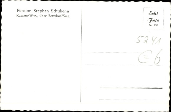 Postcard Kausen Westerwald, Pension Stephan Schuhenn
