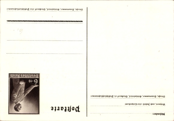 Postal stationery artist Postcard Klein, G., Only one can win and that is us, quote from Adolf Hitler