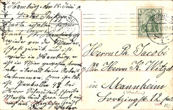 Ansichtkaart Hamburg Oben Borgfelde, Borgfelder Straße, Villa's, nr. 53559