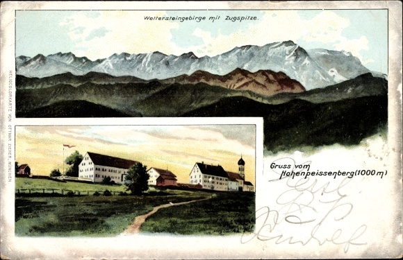 PC Hohenpeissenberg Peißenberg Upper Bavaria, Wetterstein Mountains with Zugspitze