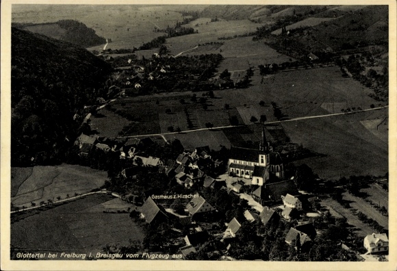 Ak Glottertal im Schwarzwald, Luftaufnahme, Gasthaus Zum Hirschen