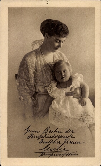 Postcard Crown Princess Cecilie of Prussia, Princess Alexandrine, War Children Donation Day 1916