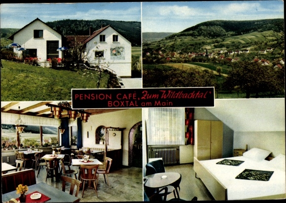 Postcard Boxtal am Main, Pension Cafe Zum Wildbachtal, exterior view, surroundings, guest room