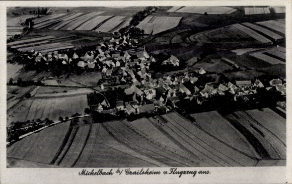 Postcard Michelbach an der Bilz Württemberg, aerial photograph
