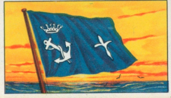 Verzamelfoto rederijvlaggen van de wereldkoopvaardijvloot nr. 322, Lloyd Triestino, Triëst