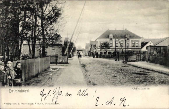 Postcard Delmenhorst in Oldenburg, Orthstraße, children