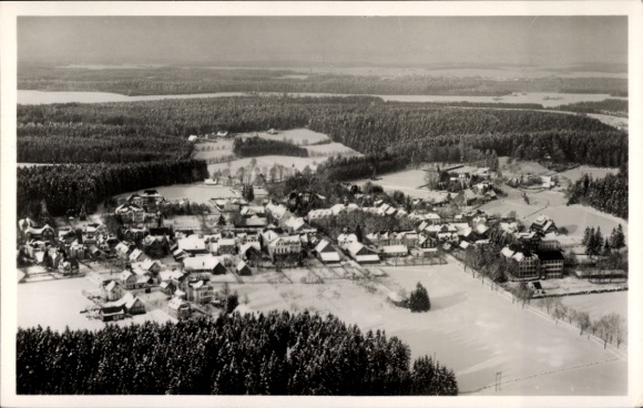 Ak Königsfeld im Schwarzwald, Fliegeraufnahme,  Winter