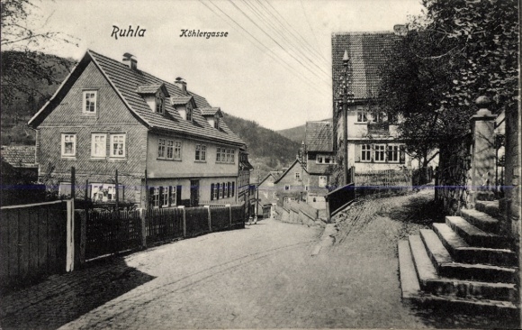 Ak Ruhla in Thüringen, Partie in der Köhlergasse