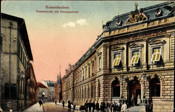 PC Kaiserslautern in the Palatinate, Theaterstrasse with the main post office