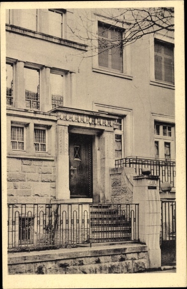 Postcard Karlsruhe in Baden, house entrance Moltkestraße 49, architect Prof. H. Billing