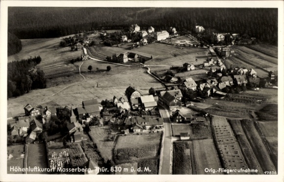 Postcard Masserberg in Thuringia, aerial photograph