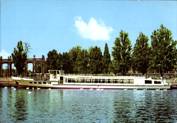 Postcard Potsdam, VEB Verkehrsbetriebe, Weiße Flotte, MS Strandbad Ferch