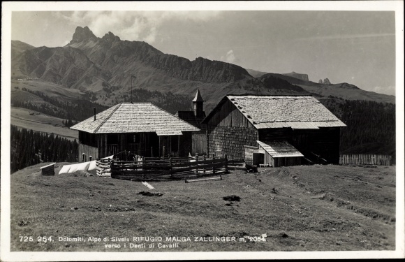 Postcard Dolomiten Veneto, Rifugio Malga Zallinger
