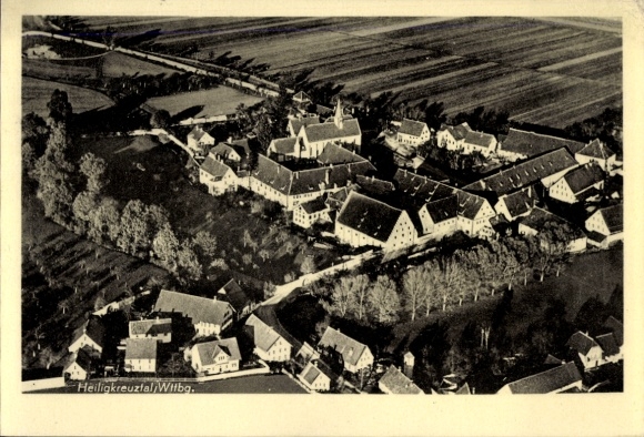 Postcard Heiligkreuztal Altheim near Riedlingen on the Danube Württemberg, aerial photo