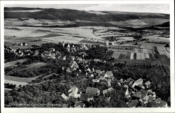 Ak Effringen Wildberg im Schwarzwald Württemberg, Fliegeraufnahme