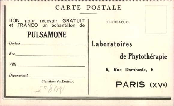 KP Paryż XV., Laboratoires de Phythotherapie, Rue Dombasle