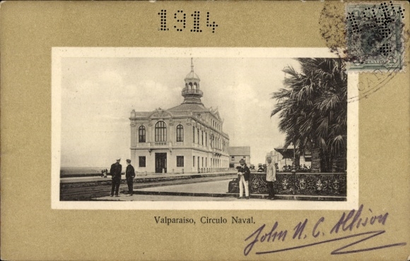 Postcard Valparaíso Chile, Circulo Naval