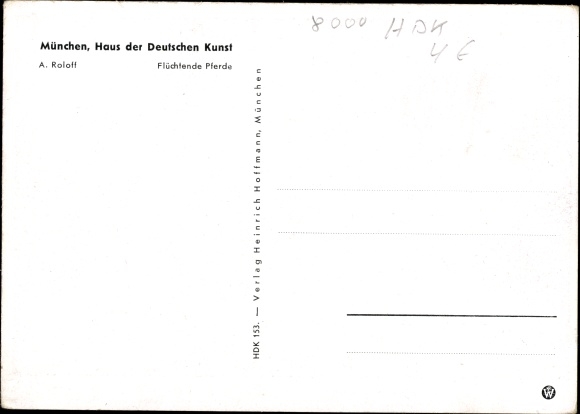 Artist PC Roloff, Alfred, HDK No. 153, fleeing horses