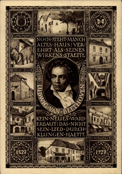 Ganzsachen Ak Mödling in Niederösterreich, Komponist Ludwig van Beethoven, Heiligenstadt
