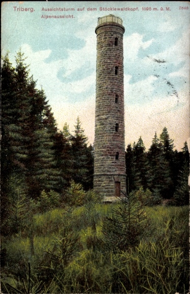 Ak Triberg im Schwarzwald, Aussichtsturm, Wald, Alpenaussicht, Stöcklewaldkopf, 1095 m