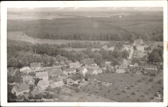 Postcard Wustrau Altfriesack Fehrbellin in Brandenburg, aerial view