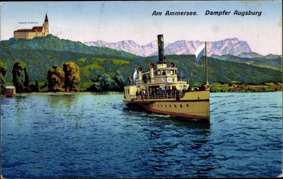 KP Ammersee, parowiec Augsburg, klasztor Andechs