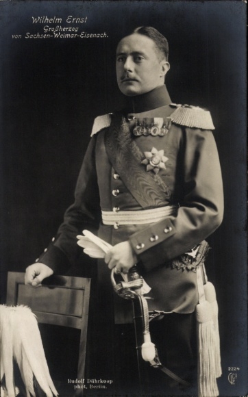 Postcard Grand Duke Wilhelm Ernst of Saxony Weimar Eisenach, portrait in uniform, Liersch 2224