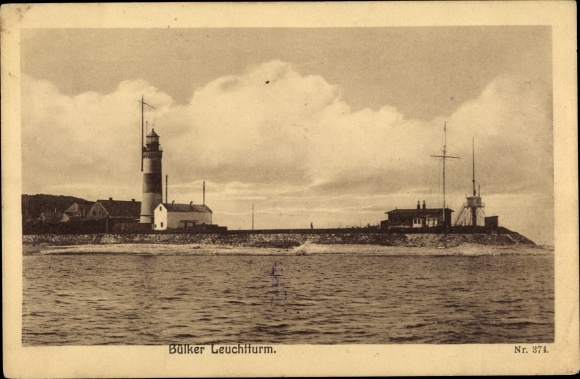 Ak Bülker Dänischenhagen, zicht op de vuurtoren