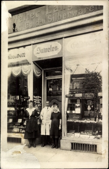 Foto Ak Dresden Altstast, Juweliergeschäft Walter Lang..., Gold- und Silberwaren, Schaufenster