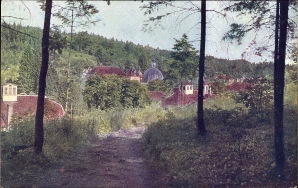 Postcard Tobelbad Steiermark, partial view with parish church
