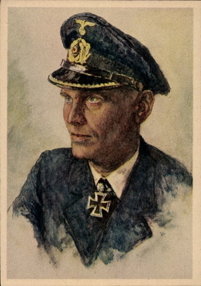 Artist Postcard Graf, Knight's Cross recipient of the Kriegsmarine, Lieutenant Commander Joachim Schepke