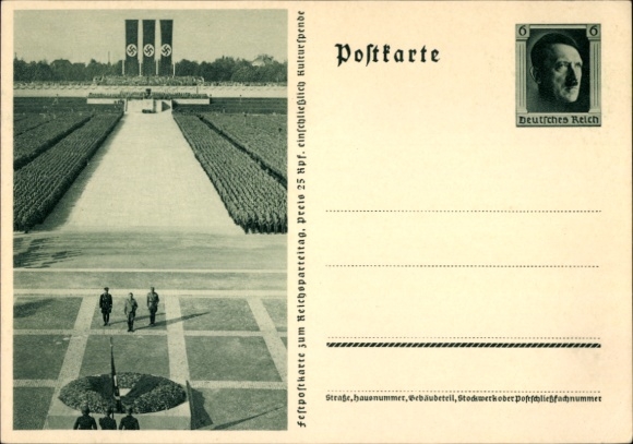 Postal stationery PCs Nuremberg, Reich Party Rally, Hitler, Himmler, Lutze