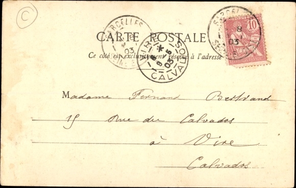 Postcard Pierrot father of the family, We will spin, o Colombine