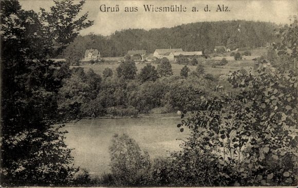 Postcard Wiesmühl an der Alz Engelsberg in Upper Bavaria, partial view