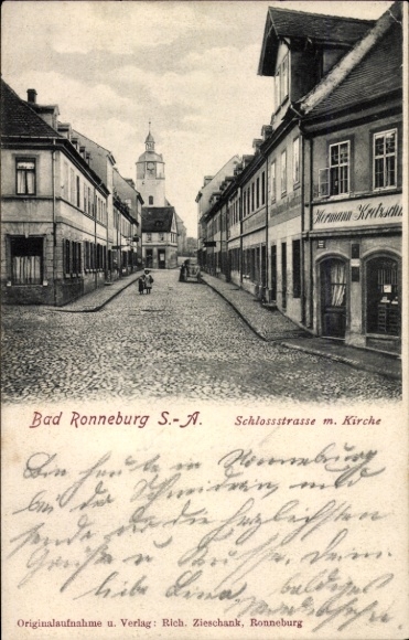 Ak Ronneburg in Thüringen, Schlossstrasse, kerk