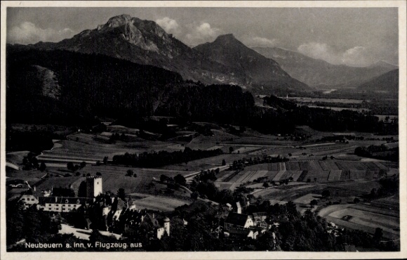 Postcard Neubeuern in Upper Bavaria, aerial photograph