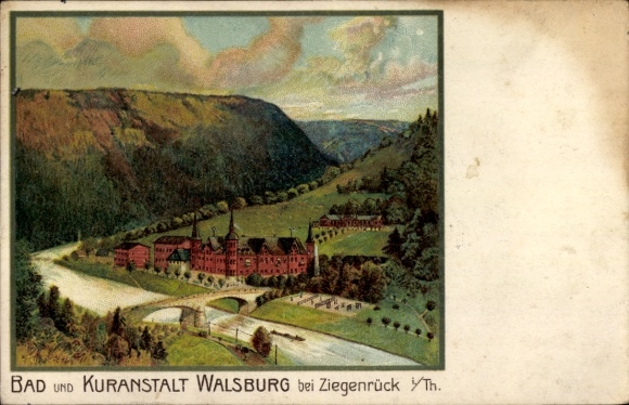 Chromo-Litho Walsburg Eßbach Thuringia, bath and spa