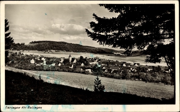 Postcard Tieringen Meßstetten in the Zollernalb district, panorama, town view