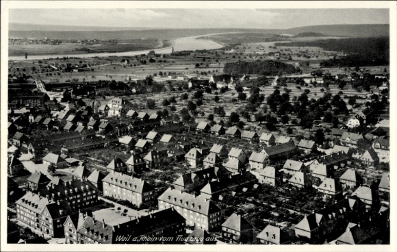 Ak Weil am Rhein, Fliegeraufnahme