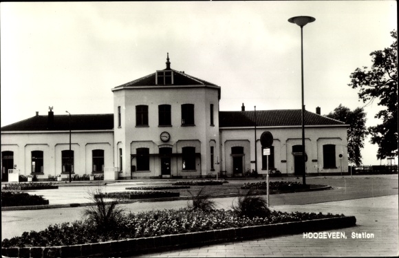 Postcard Hoogeveen Drenthe, Station