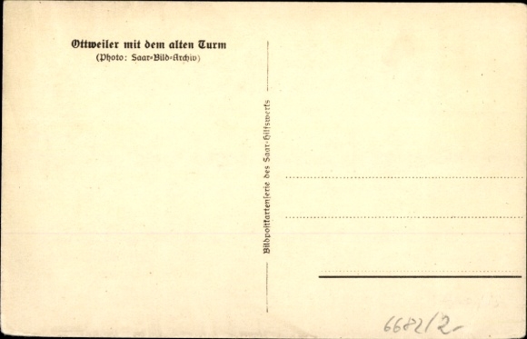 Postcard Ottweiler in Saarland, houses with old tower