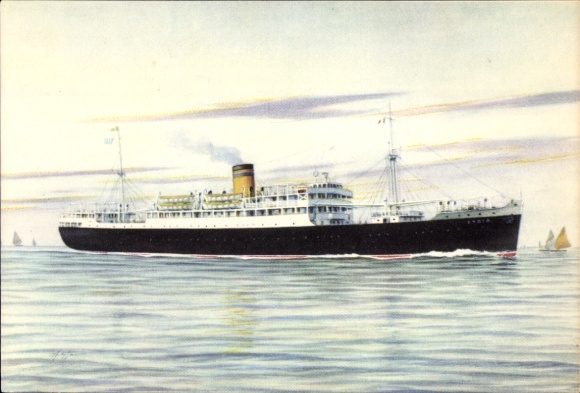 KP artystyczna Parowiec MS Lydia, parowiec, Hellenic Mediterranean Lines, Pireus