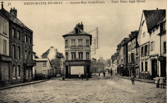 Ansichtkaart Neufchâtel en Bray Seine Maritime, Grande Rue Saint-Pierre