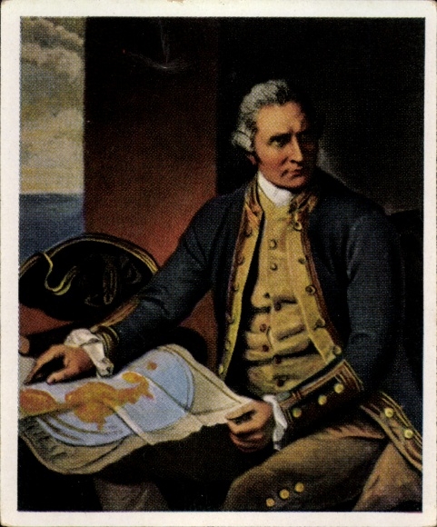 Collector's picture The Greats of World History Group 4 No. 93, James Cook, painting by Dance