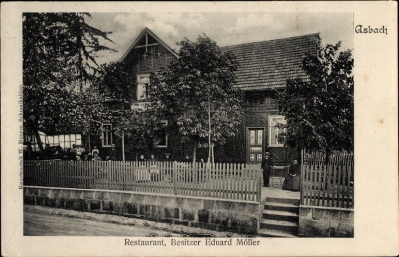 Postcard Asbach Schmalkalden in the Thuringian Forest, Restaurant Eduard Möller