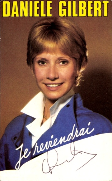 Postcard TV presenter Danièle Gilbert, autograph