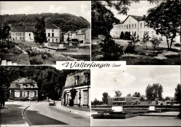 PC Wallerfang in Saarland, street section, fountain
