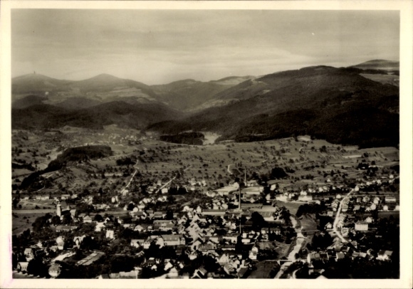 Postcard Wehr in Baden, aerial photograph